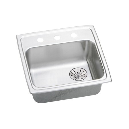 Elkay Lustertone Stainless Steel 19 X 18 X 6-1/2 Single Bowl Top Mount Ada Sink With Perfect Drain LRADQ191865RPD1